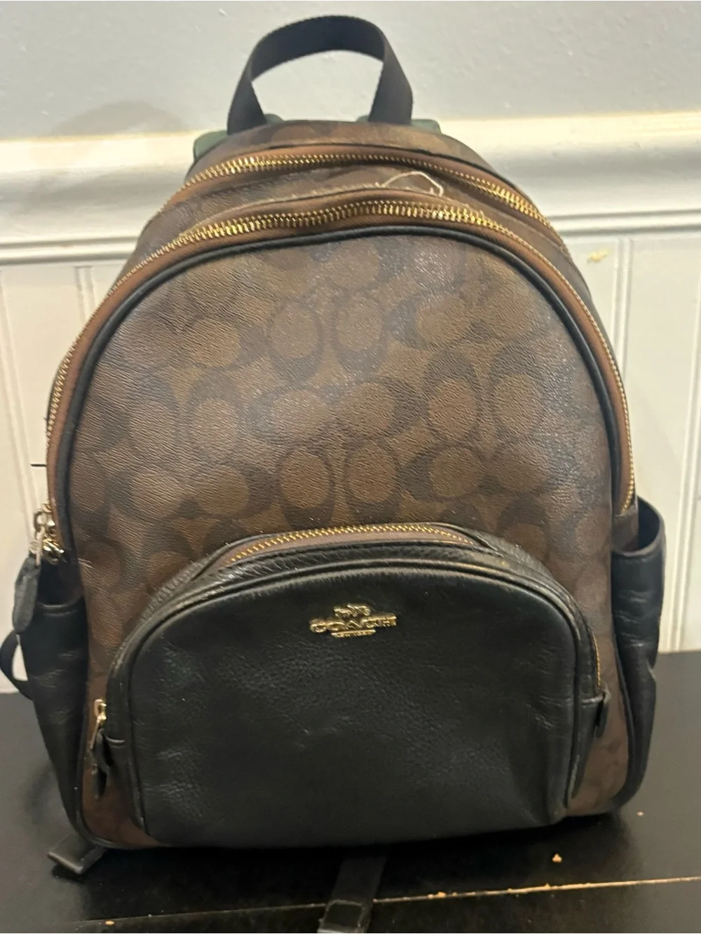 Coach Women's Large Court Backpack in Signature Canvas - Brown/Black